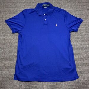 Polo Ralph Lauren Mens XL Pima Soft Touch Polo Shirt Royal Blue Short Sleeve